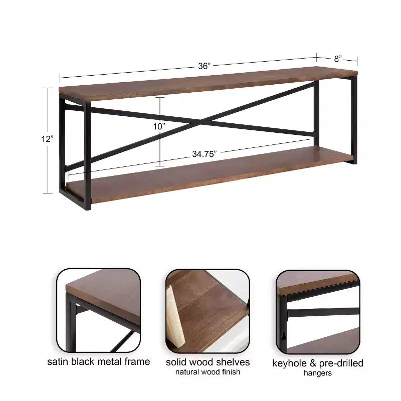 Tier Wall Shelf Brown/Black