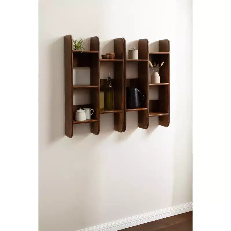 Wooden Wall Shelf Walnut Brown
