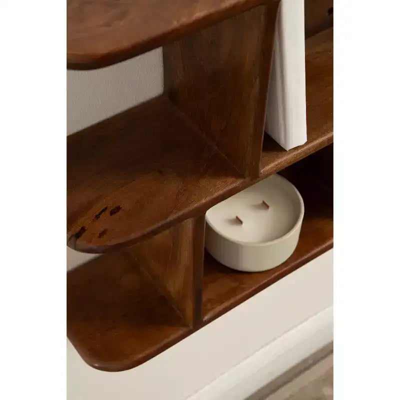 Wooden Wall Shelf Walnut Brown