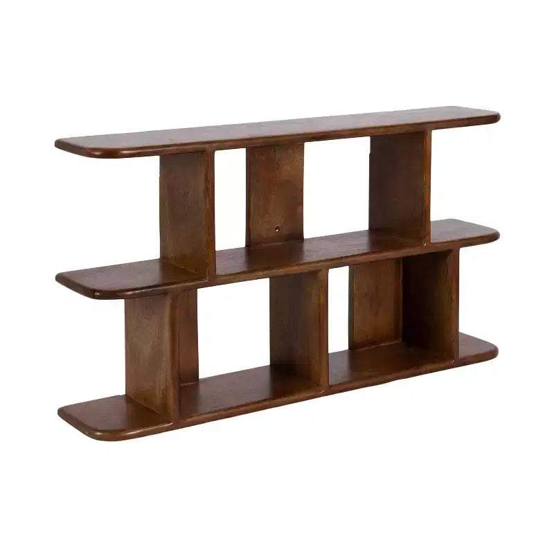 Wooden Wall Shelf Walnut Brown