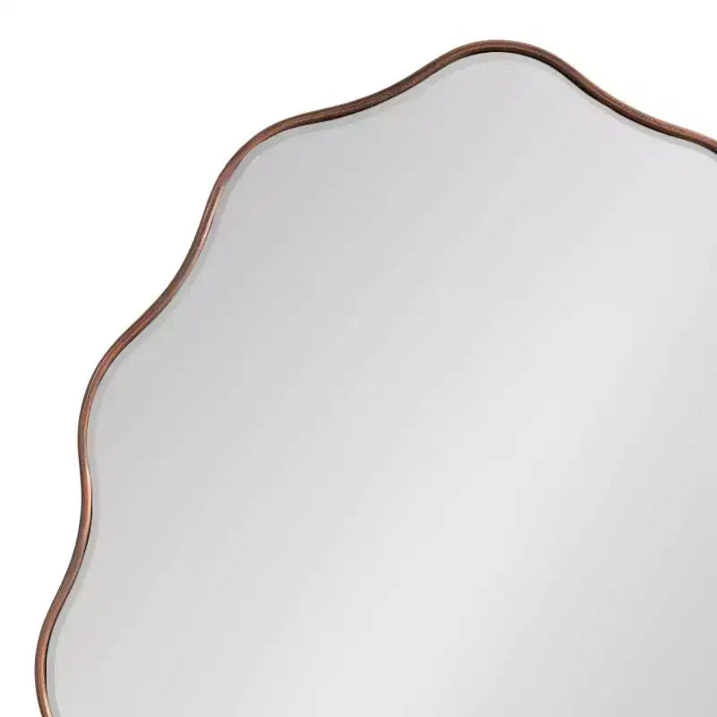 Oval Scalloped Mirror Bronze