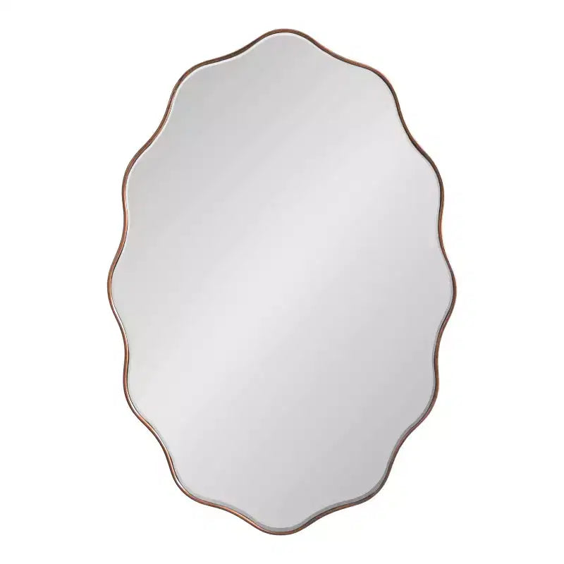 Oval Scalloped Mirror Bronze