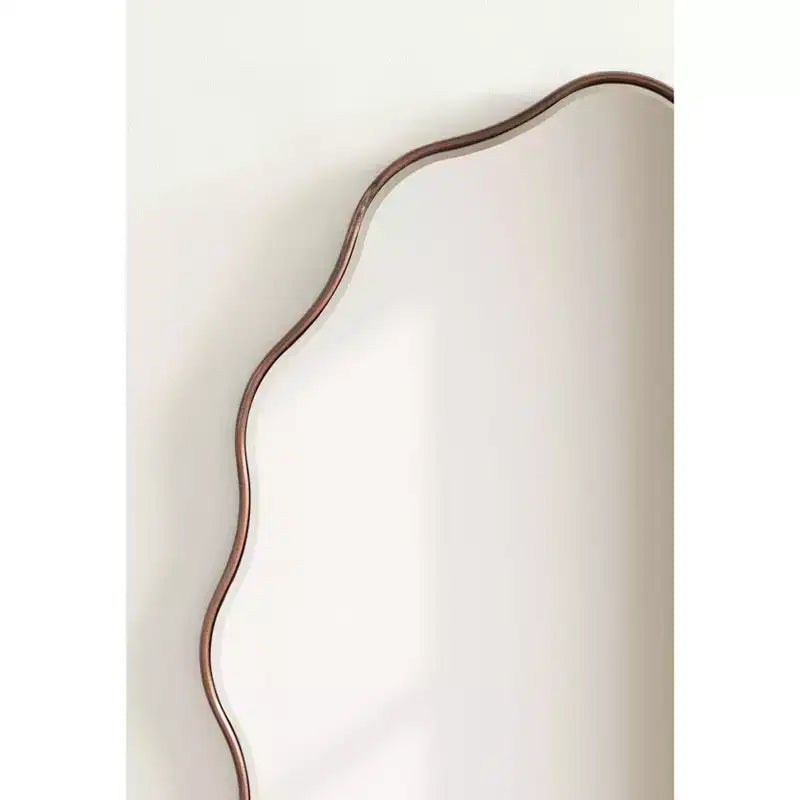 Oval Scalloped Mirror Bronze
