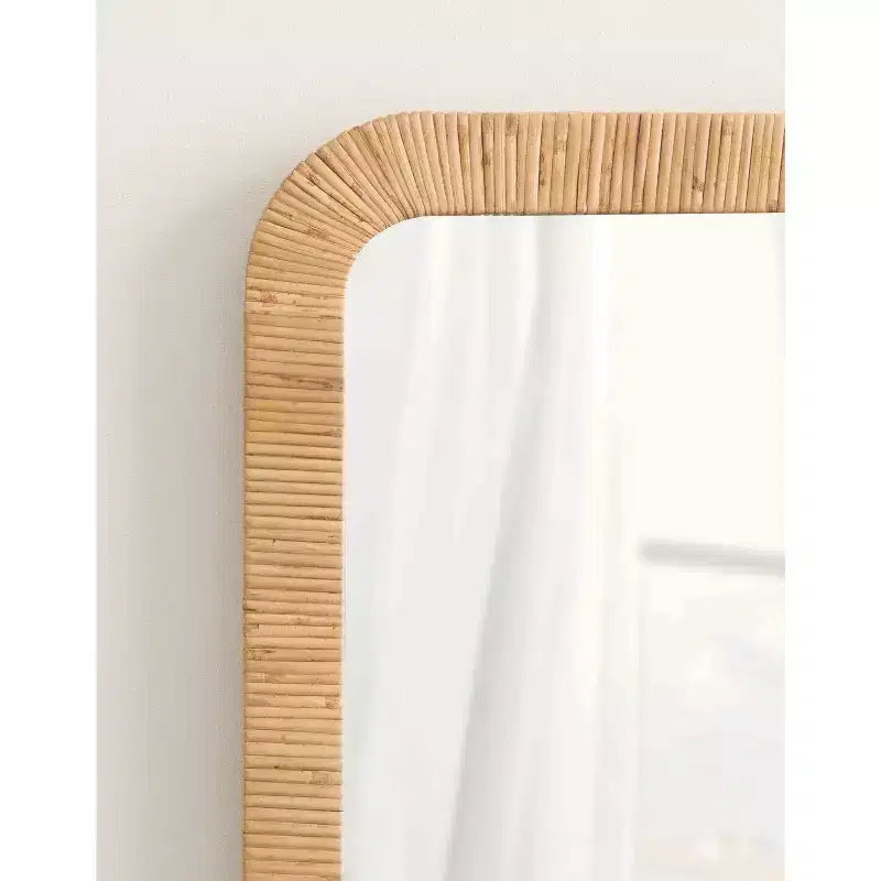 Rectangle Framed Wall Mirror Natural