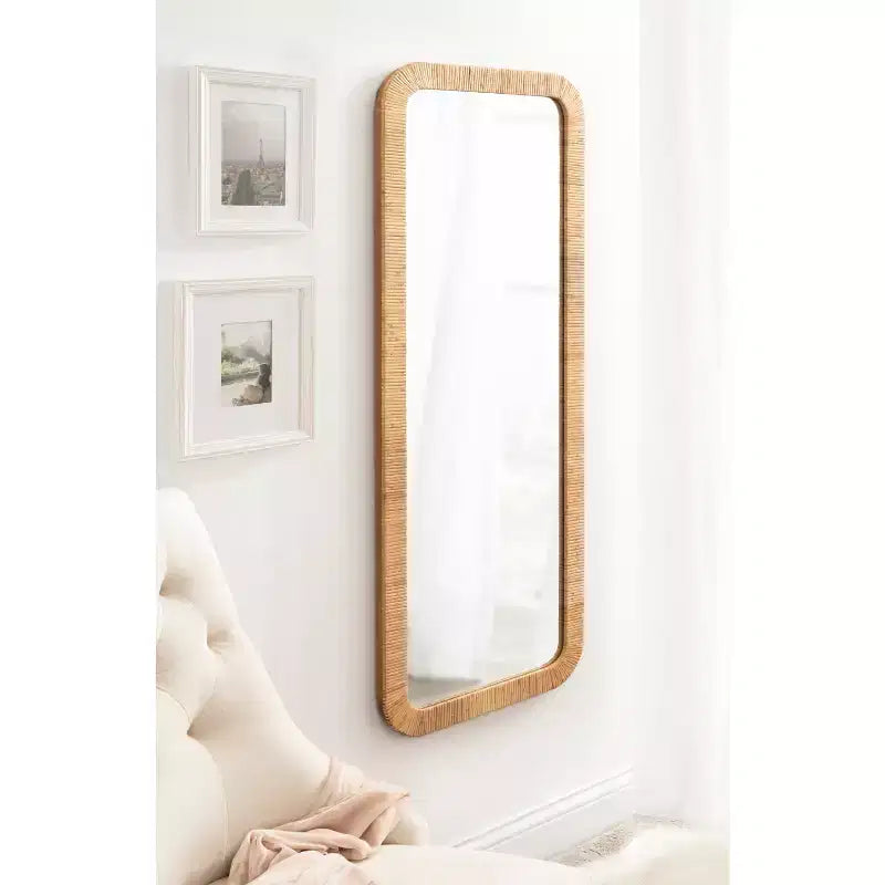 Rectangle Framed Wall Mirror Natural