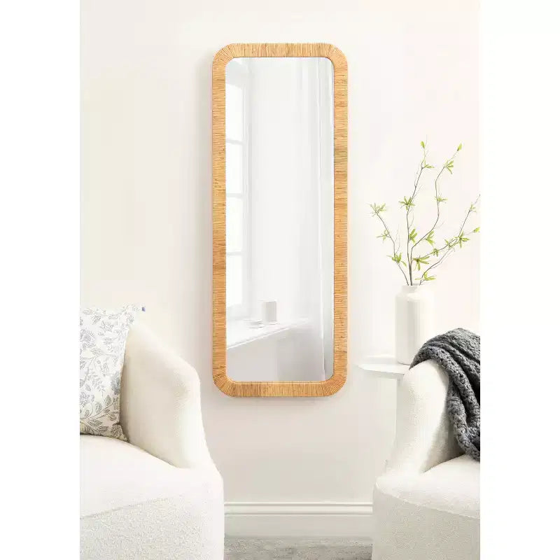 Rectangle Framed Wall Mirror Natural