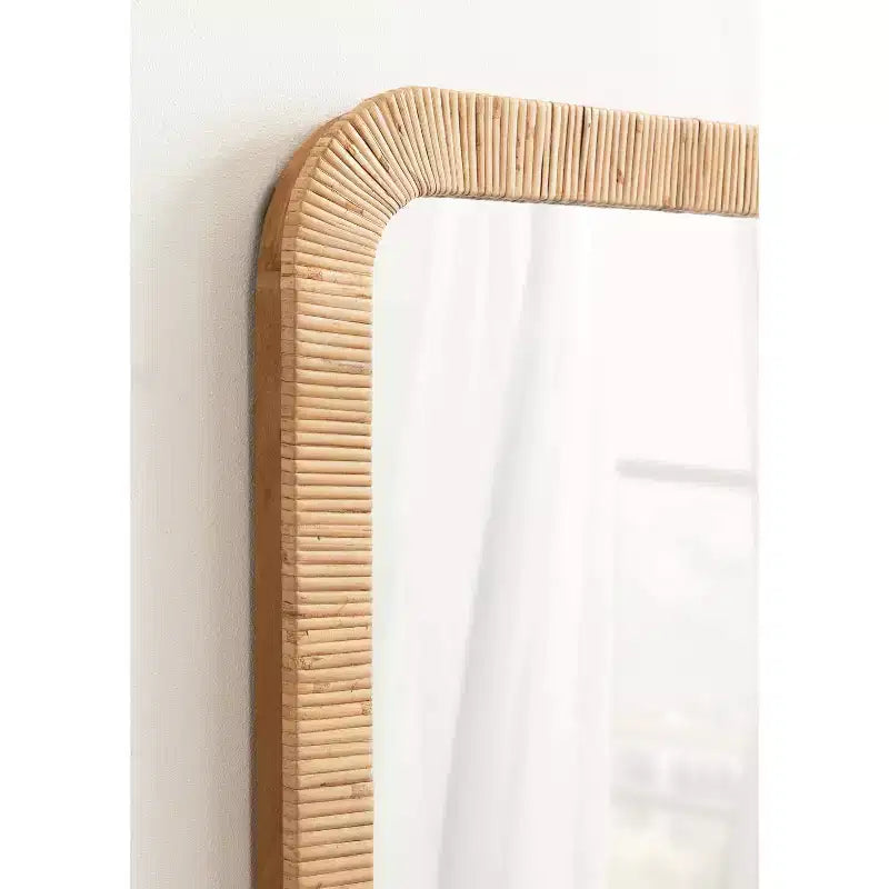 Rectangle Framed Wall Mirror Natural