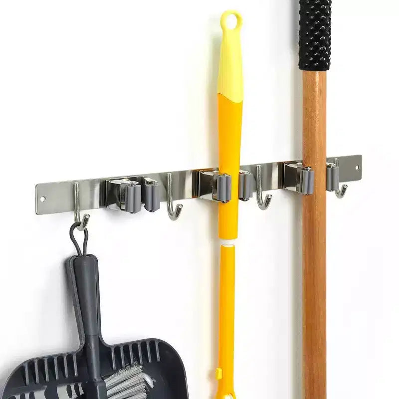 Wrap-It Broom Bar Holder with Hooks