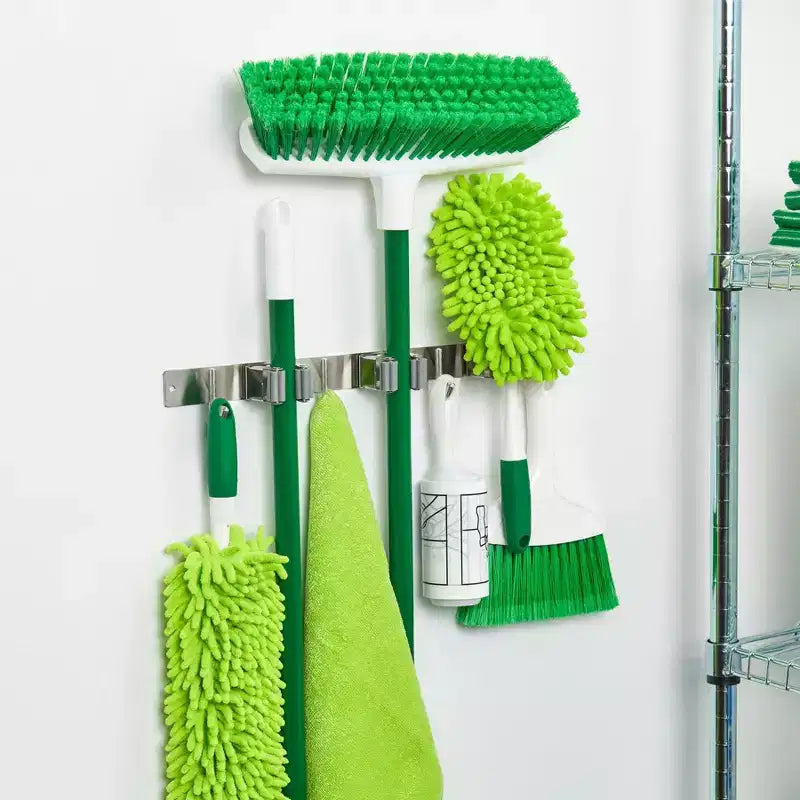 Wrap-It Broom Bar Holder with Hooks