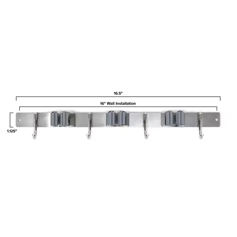 Wrap-It Broom Bar Holder with Hooks