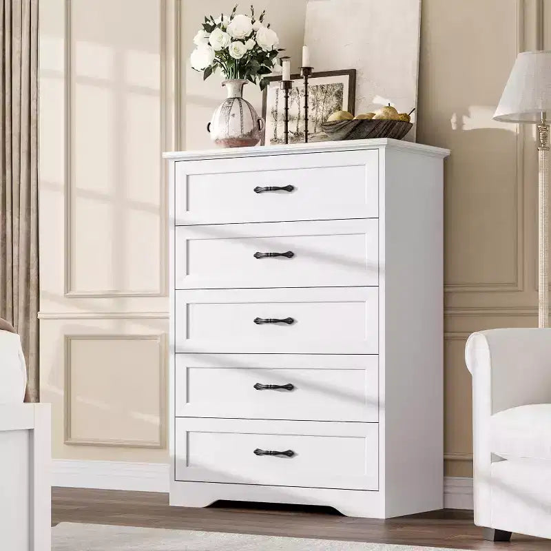 Dresser for Bedroom with Drawers, Wood Drawer Dresser Chest of Drawers for Closet, Living Room, Hallway, Nursery, Kids Bedroom