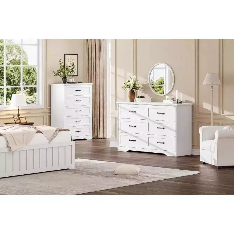 Dresser for Bedroom with Drawers, Wood Drawer Dresser Chest of Drawers for Closet, Living Room, Hallway, Nursery, Kids Bedroom