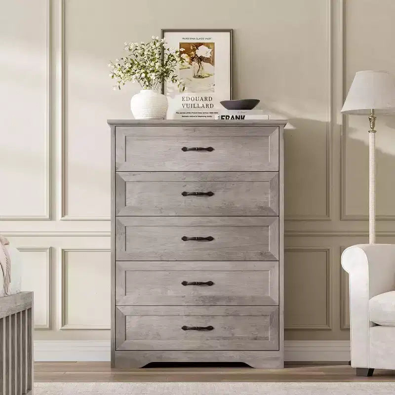 Dresser for Bedroom with Drawers, Wood Drawer Dresser Chest of Drawers for Closet, Living Room, Hallway, Nursery, Kids Bedroom