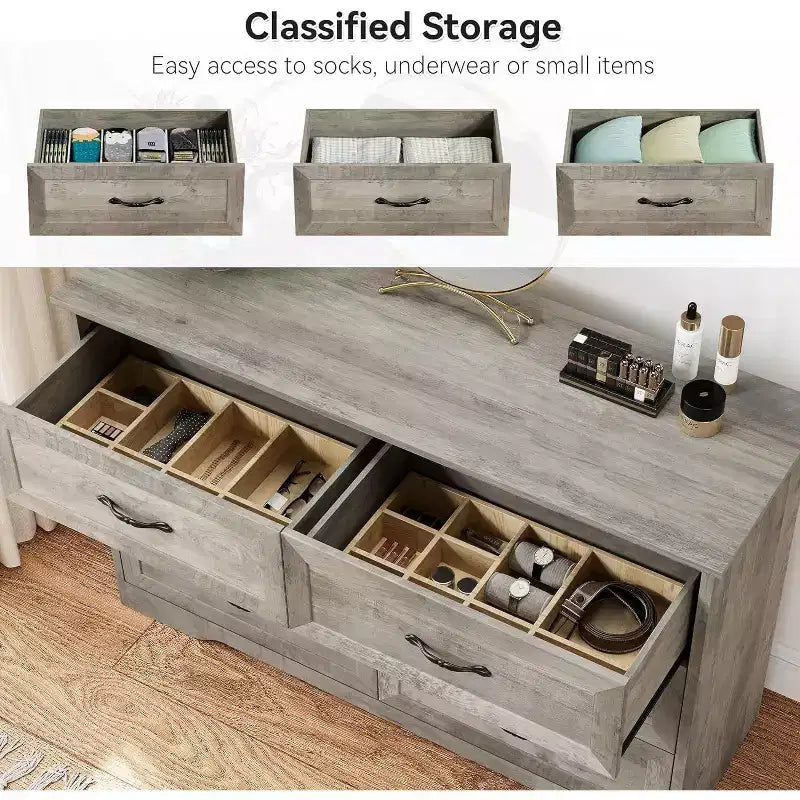 Dresser for Bedroom with Drawers, Wood Drawer Dresser Chest of Drawers for Closet, Living Room, Hallway, Nursery, Kids Bedroom