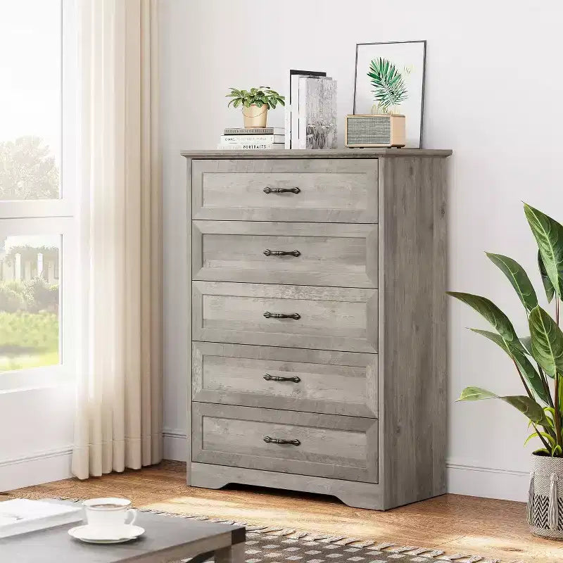 Dresser for Bedroom with Drawers, Wood Drawer Dresser Chest of Drawers for Closet, Living Room, Hallway, Nursery, Kids Bedroom