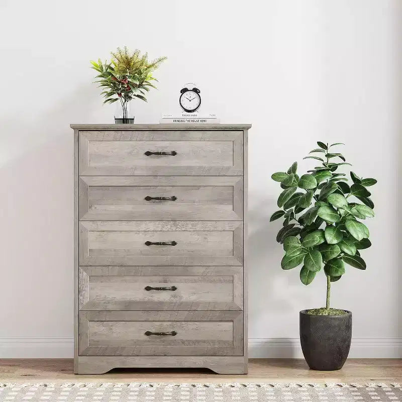 Dresser for Bedroom with Drawers, Wood Drawer Dresser Chest of Drawers for Closet, Living Room, Hallway, Nursery, Kids Bedroom