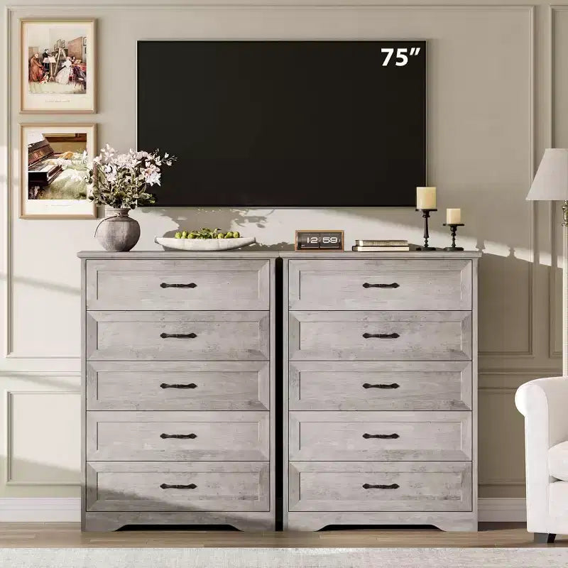 Dresser for Bedroom with Drawers, Wood Drawer Dresser Chest of Drawers for Closet, Living Room, Hallway, Nursery, Kids Bedroom