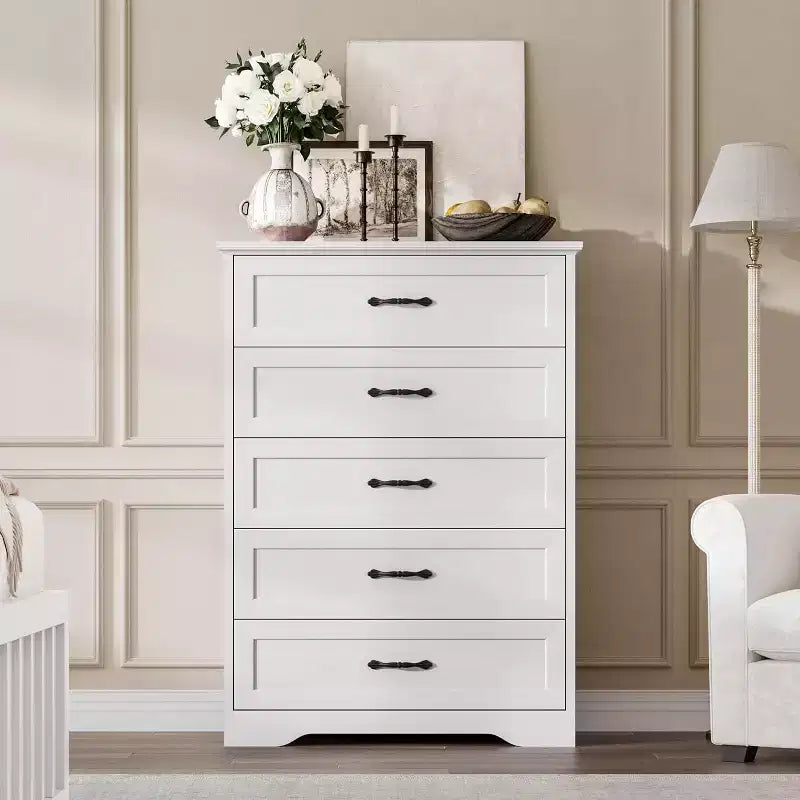 Dresser for Bedroom with Drawers, Wood Drawer Dresser Chest of Drawers for Closet, Living Room, Hallway, Nursery, Kids Bedroom