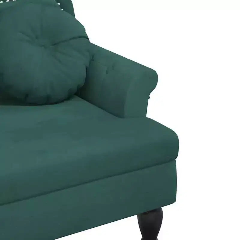 Bench with Cushions Dark Green 47.4x25.6x29.5 Velvet