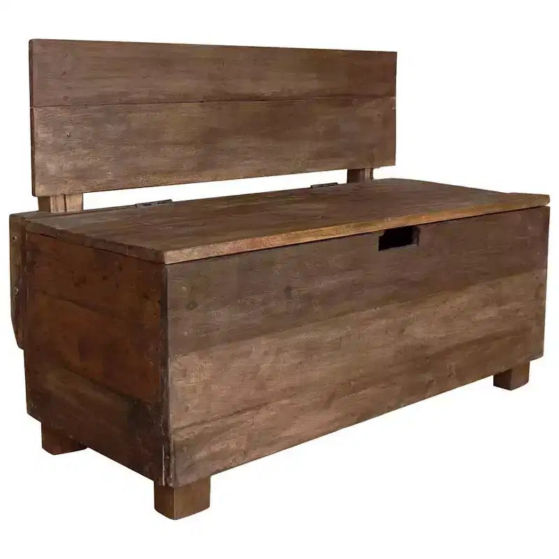 Bench Solid Mahogany Wood 33.9x15.7x23.6