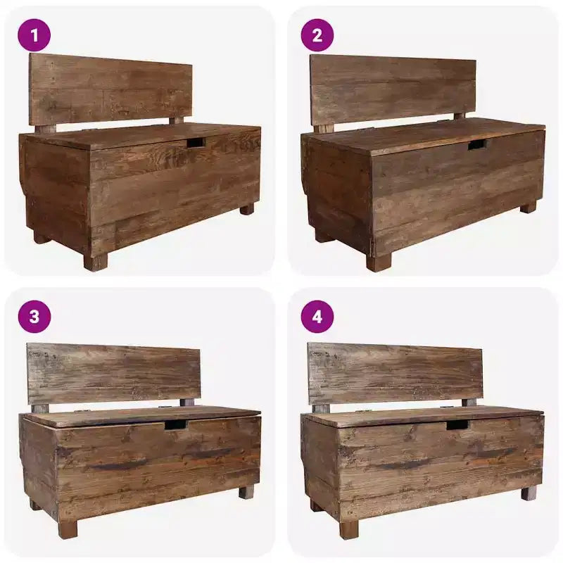 Bench Solid Mahogany Wood 33.9x15.7x23.6