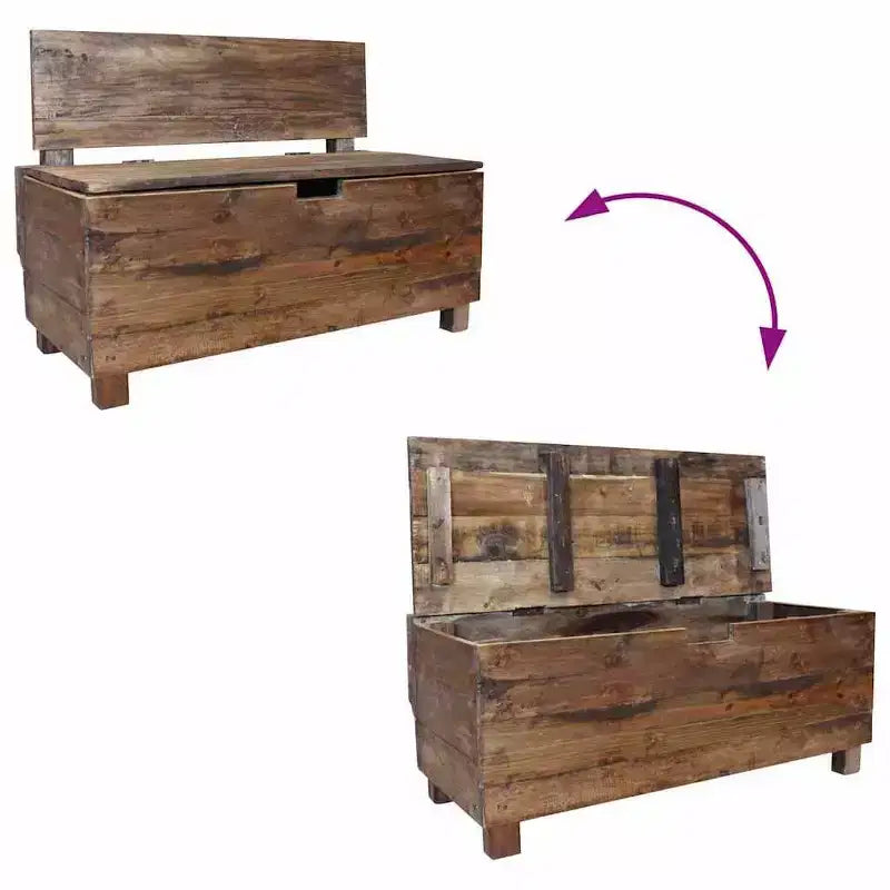 Bench Solid Mahogany Wood 33.9x15.7x23.6