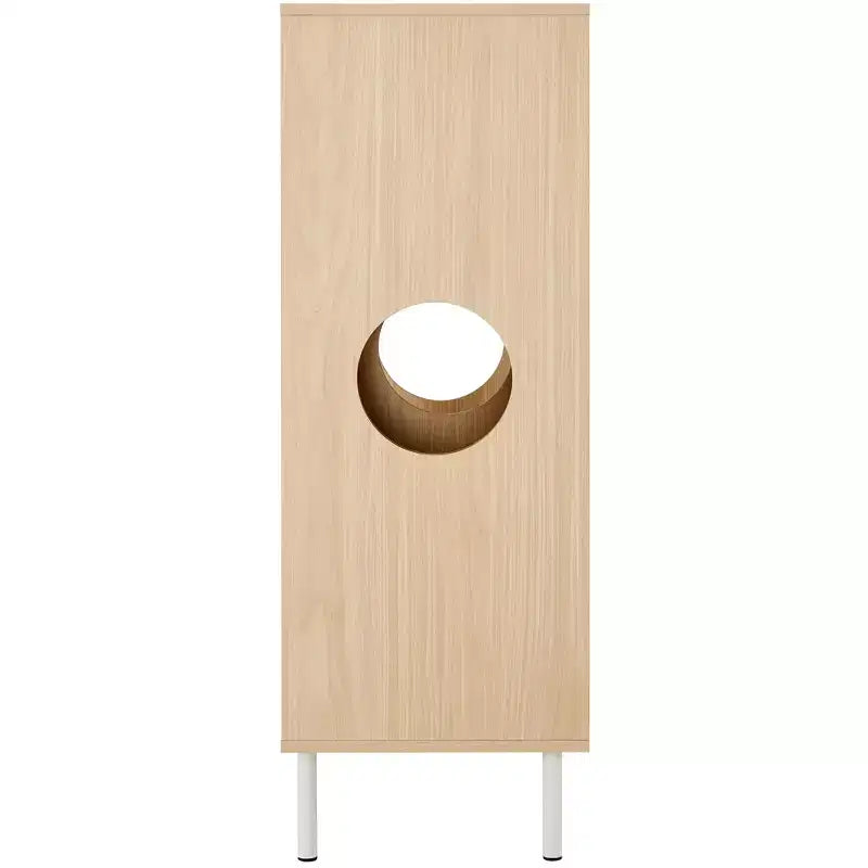 44.5 Tall Bookcase with Storage, Furniture Style Cat Tree Tower, Freestanding Display Cat Tree, Multifunctional Open Bookshelf for Home