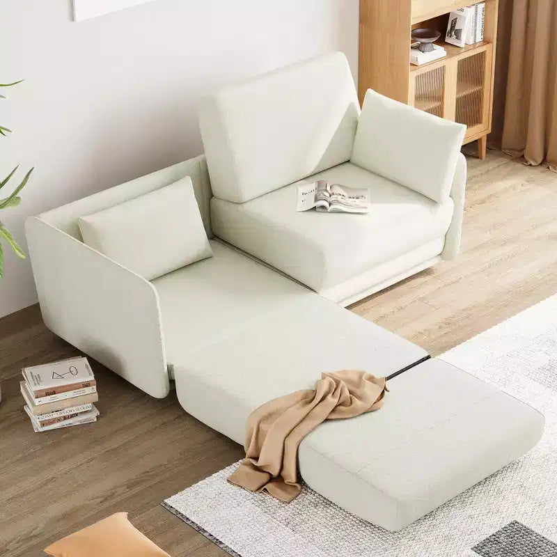 66 Inch Queen Size Sofa Bed, Queen Sleeper Sofa with 360G Linen Fabric&Pillows Suitable for Living Room