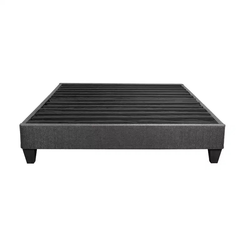 Dark Grey Upholstered Platform Bed Base