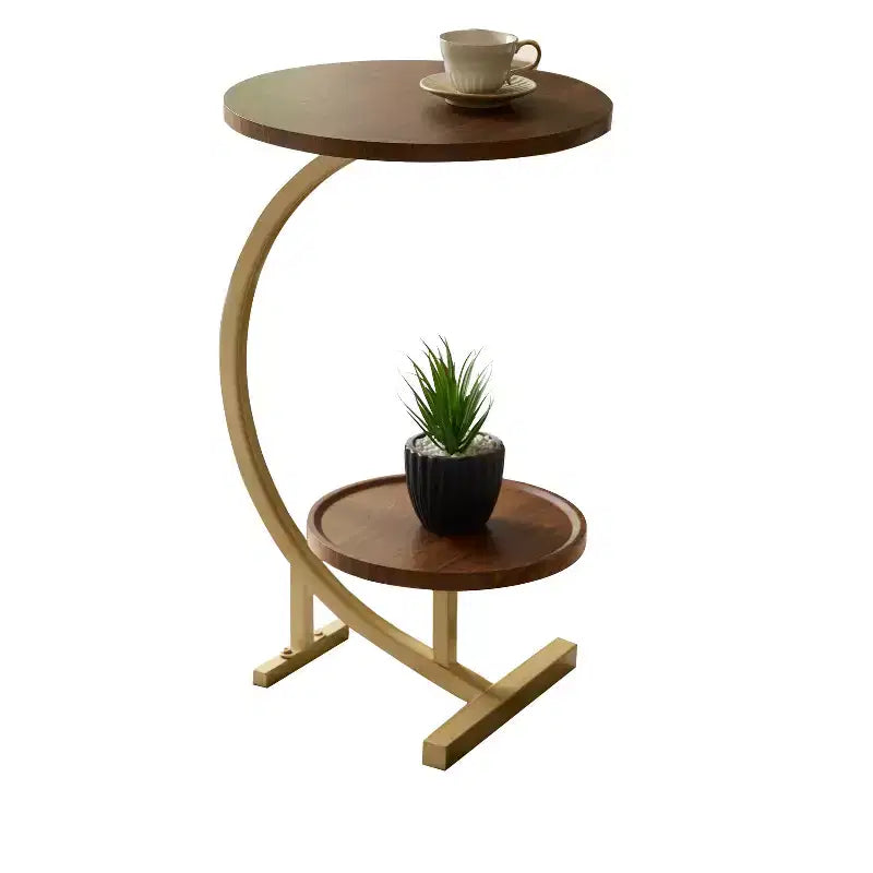 Modern Oval Side Table, Dual Shelf Faux Marble Accent Table, Small End Table for Living Room or Bedroom