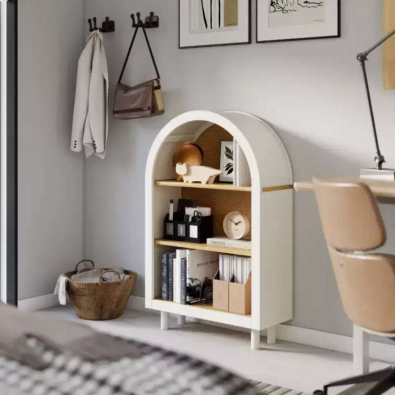 Modern 37.4 Arched 3-Tier Storage Bookcase