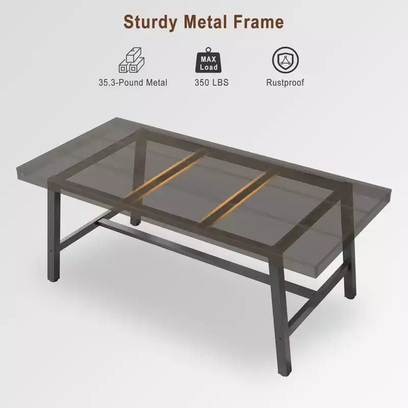 71 Inch Rectangular Dining Table, with Adjustable Feet