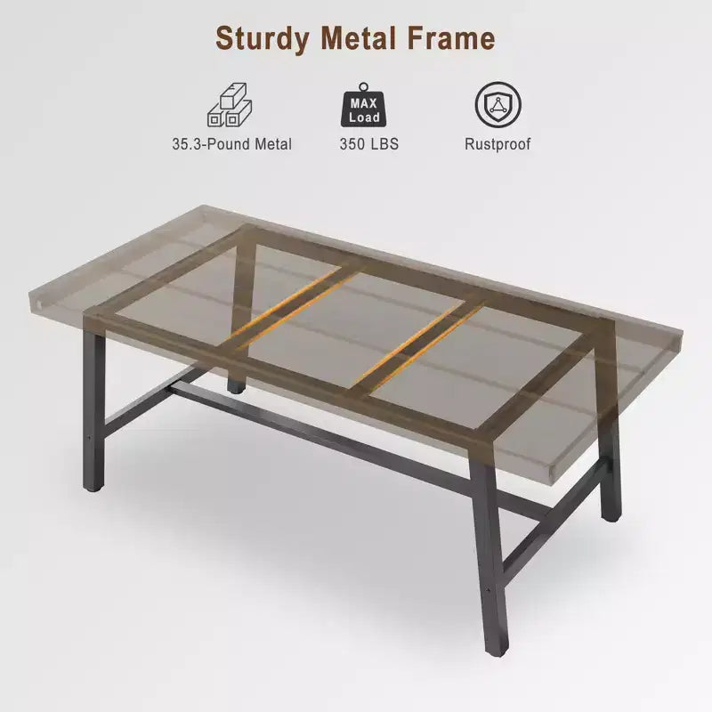 71 Inch Rectangular Dining Table, with Adjustable Feet