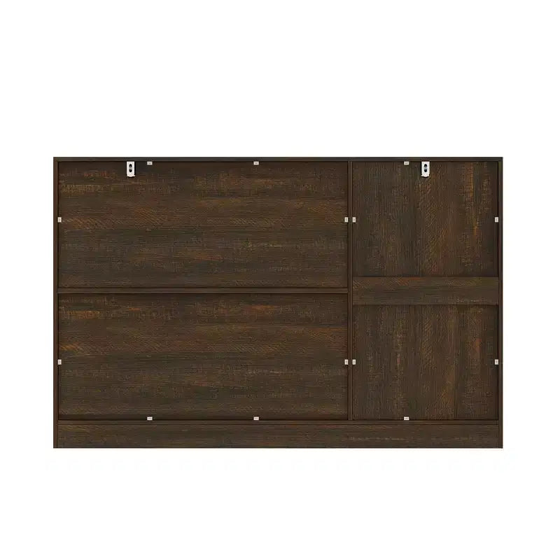 Wood - Grain Buffet Chest Kitchen Cabinet with Anti - Tipping Device - 3 Drawers+2 Doors for Kitchens or Living Room Storage