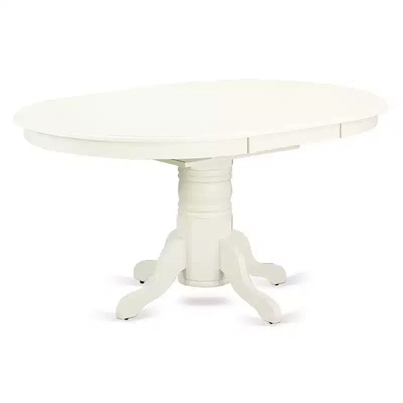 7Pc Oval 42/60 Dinette Table With 18 In Butterfly Leaf And 6 Parson Chair With Linen White Leg And Linen Fabric Dark Shitake
