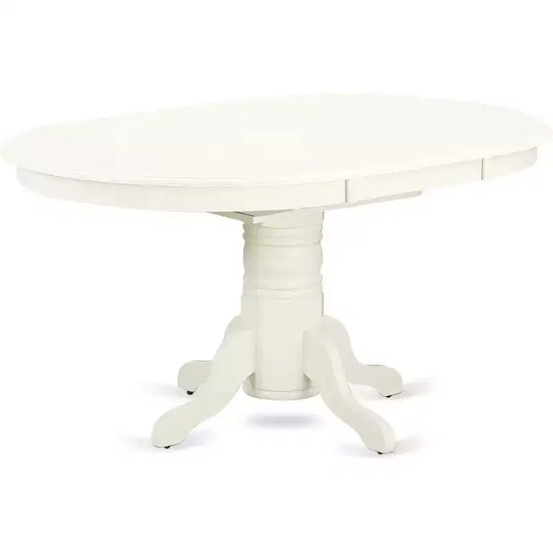 7Pc Oval 42/60 Dinette Table With 18 In Butterfly Leaf And 6 Parson Chair With Linen White Leg And Linen Fabric Dark Shitake