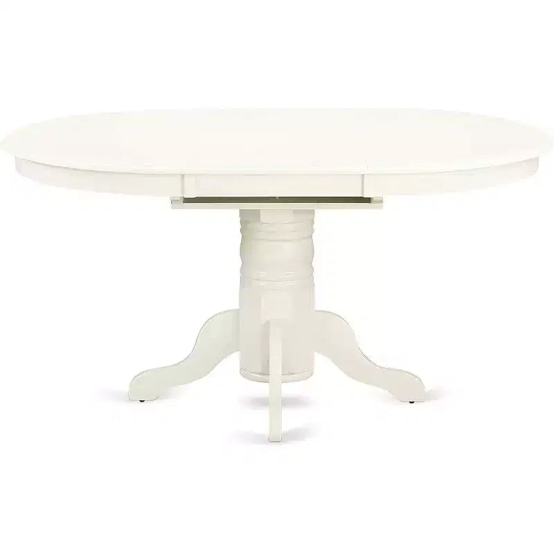 7Pc Oval 42/60 Dinette Table With 18 In Butterfly Leaf And 6 Parson Chair With Linen White Leg And Linen Fabric Dark Shitake