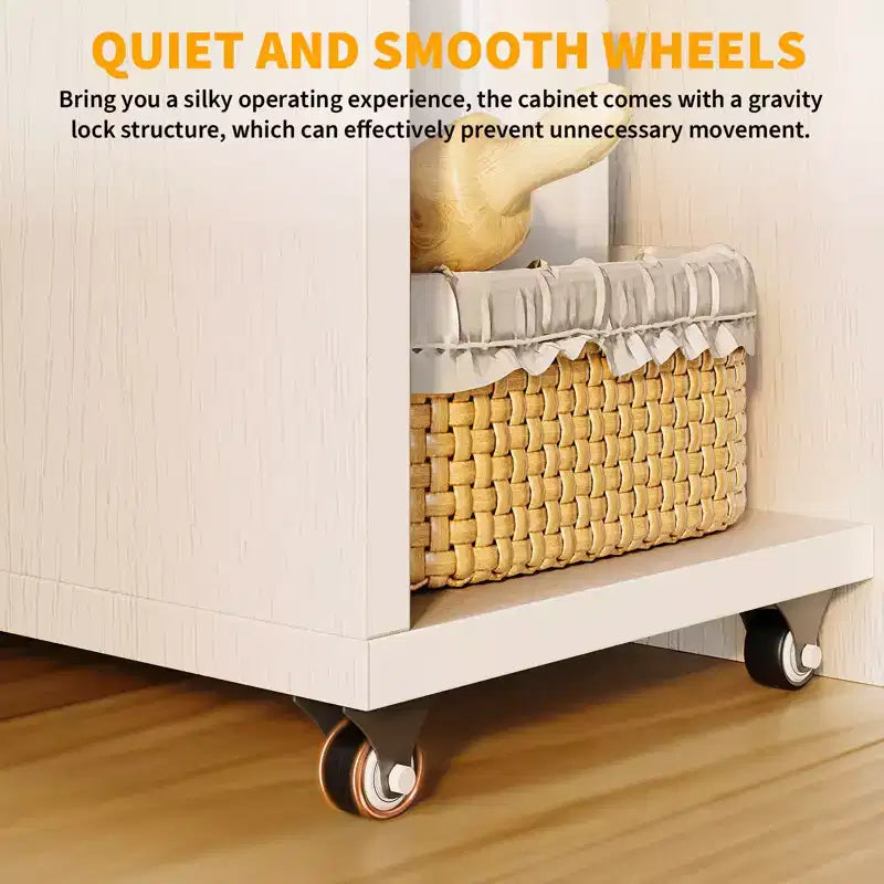 50 Folding Computer Desk with Bookshelf, Home Office Extension Table with Wheels, Small Study Writing Desk with Backless Storage Shelves