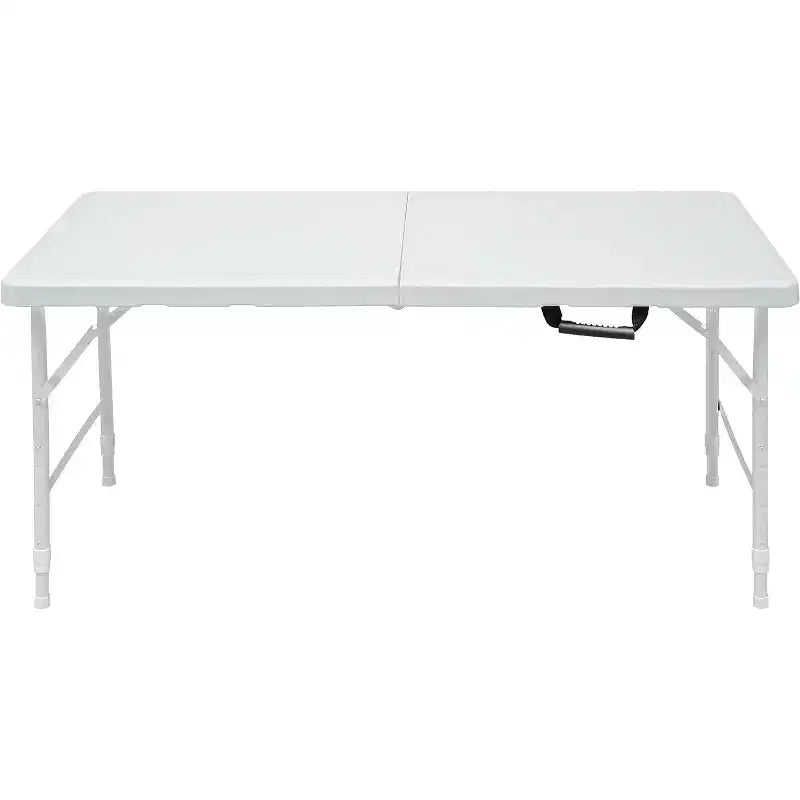 4FT Heavy Duty Folding Table, Portable Plastic Foldable Table with Handle, Anti-Slip Feet, Waterproof & Easy to Clean, for Indoor Outdoor Use
