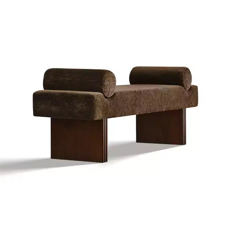 60 Modern Chenille Upholstered Bench with Throw Pillows, Entryway Bench with Padded Seat,End of Bed Bench for Bedroom or Living Room