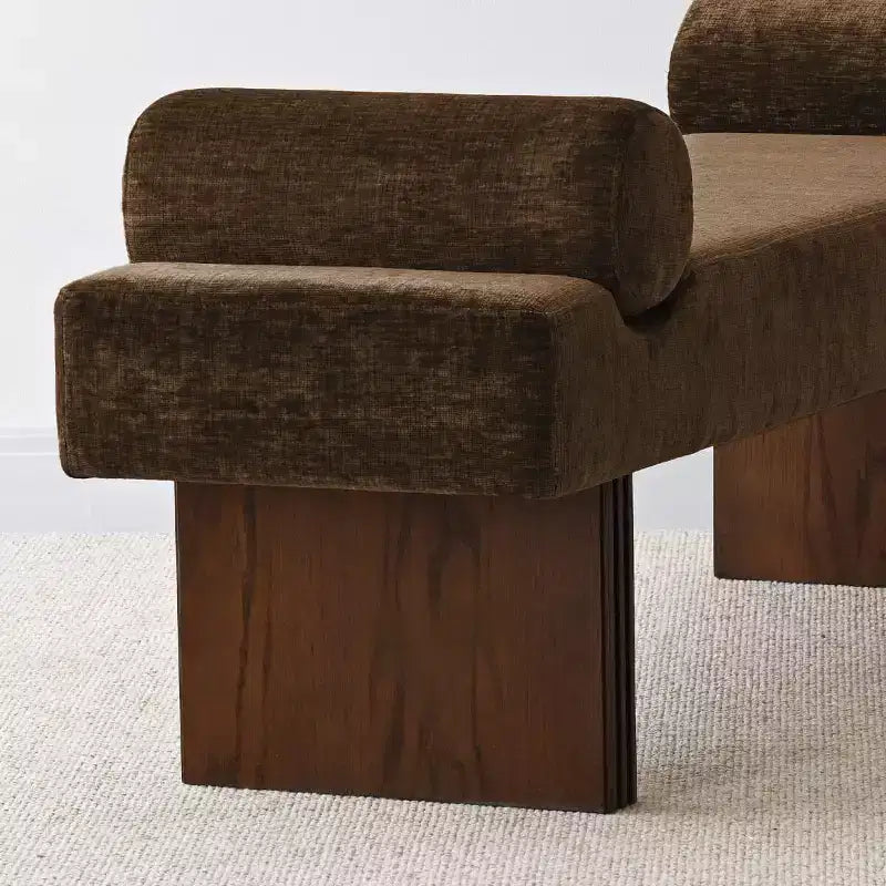 60 Modern Chenille Upholstered Bench with Throw Pillows, Entryway Bench with Padded Seat,End of Bed Bench for Bedroom or Living Room