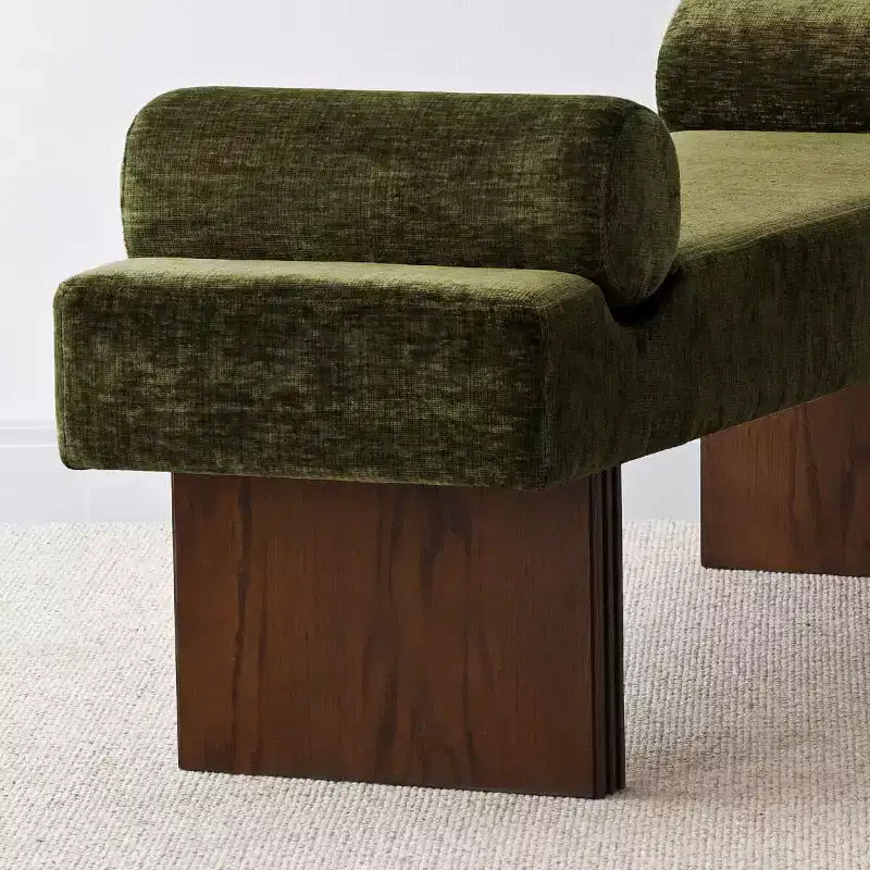 60 Modern Chenille Upholstered Bench with Throw Pillows, Entryway Bench with Padded Seat,End of Bed Bench for Bedroom or Living Room