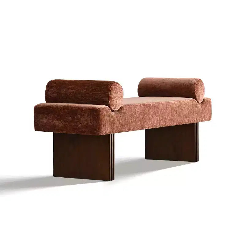 60 Modern Chenille Upholstered Bench with Throw Pillows, Entryway Bench with Padded Seat,End of Bed Bench for Bedroom or Living Room