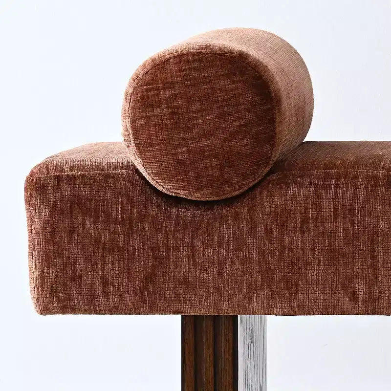 60 Modern Chenille Upholstered Bench with Throw Pillows, Entryway Bench with Padded Seat,End of Bed Bench for Bedroom or Living Room