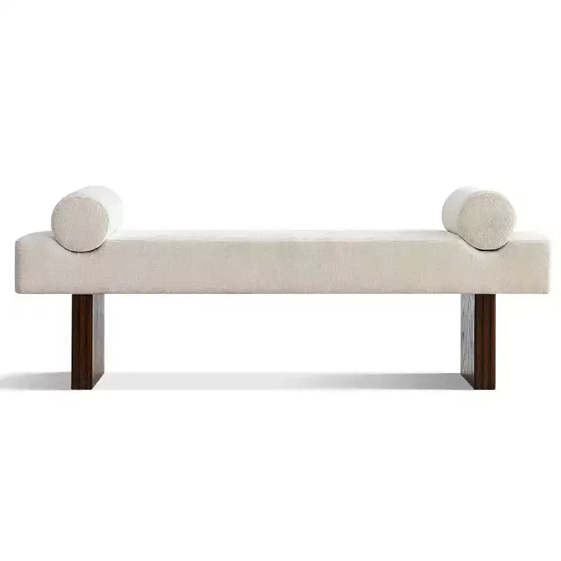 60 Modern Chenille Upholstered Bench with Throw Pillows, Entryway Bench with Padded Seat,End of Bed Bench for Bedroom or Living Room