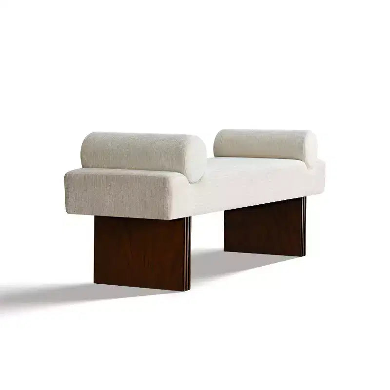 60 Modern Chenille Upholstered Bench with Throw Pillows, Entryway Bench with Padded Seat,End of Bed Bench for Bedroom or Living Room