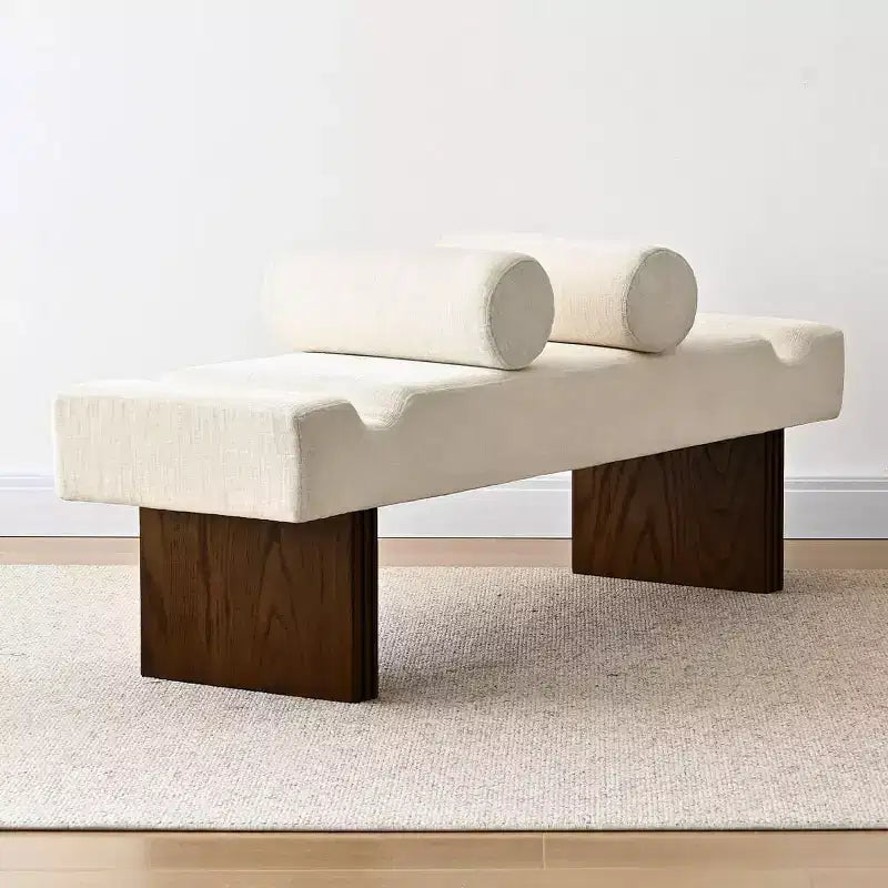 60 Modern Chenille Upholstered Bench with Throw Pillows, Entryway Bench with Padded Seat,End of Bed Bench for Bedroom or Living Room