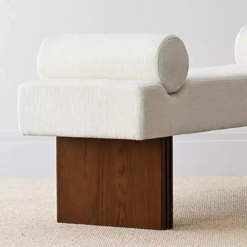 60 Modern Chenille Upholstered Bench with Throw Pillows, Entryway Bench with Padded Seat,End of Bed Bench for Bedroom or Living Room