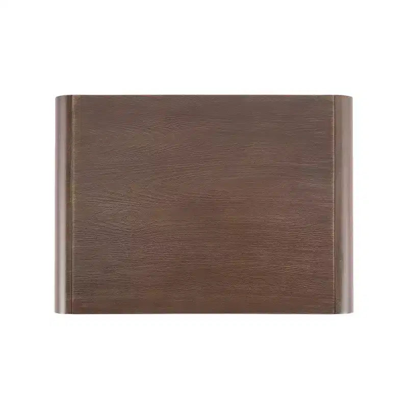 Modern Curved Nightstand with Geometric Relief Panel Fully Assembled 2-Drawer Bedside Table with Open Shelf, Sturdy Wood End Table - Walnut
