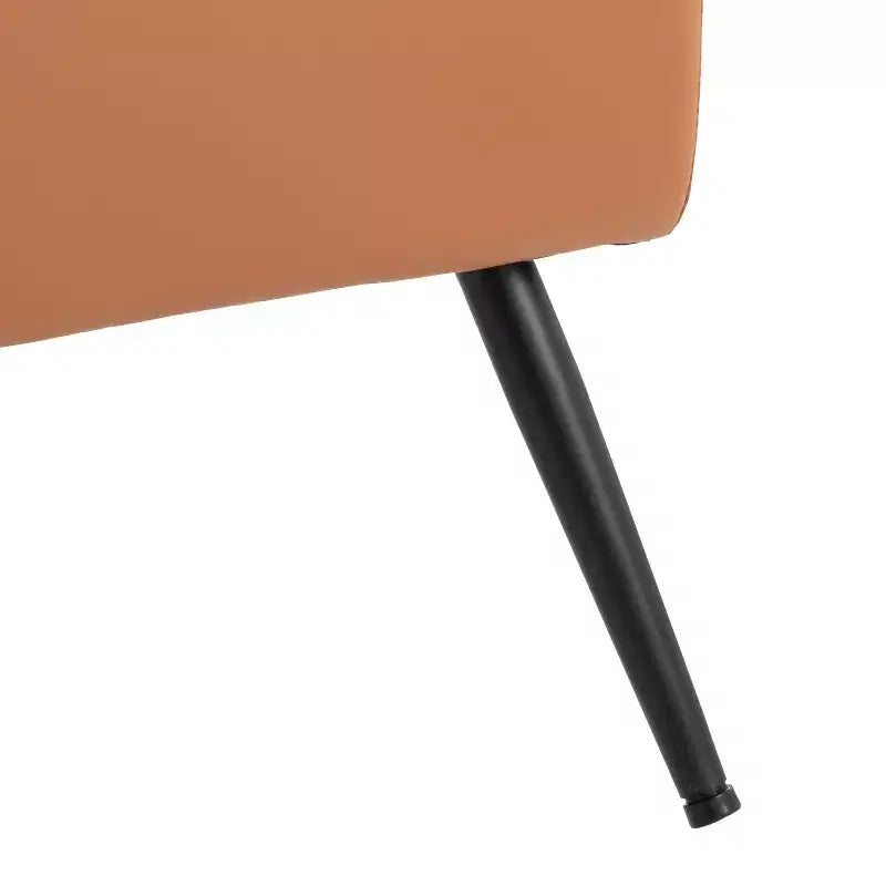 Accent Chair Black Metal/Camel
